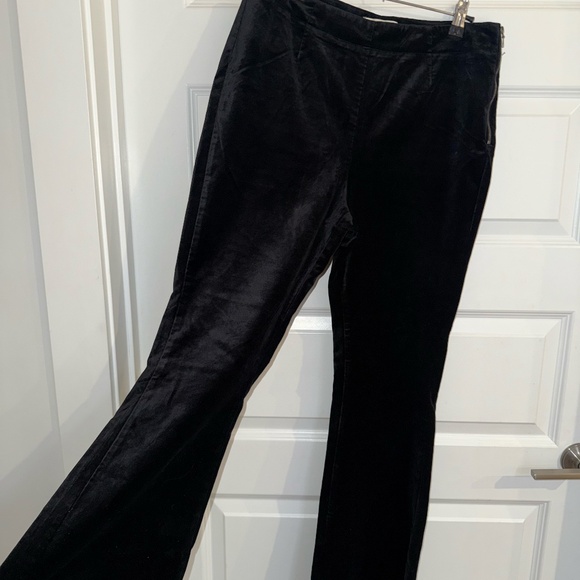 Black By Anthropologie Velvet Flare Pants Size US 8 - Picture 2 of 6